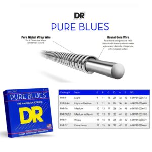 DR Strings Pure Blues Nickel Wound Vintage Style Electric Guitar Strings — 10-46 Gauge