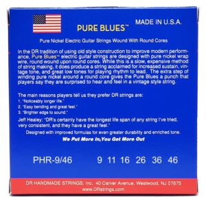 DR Strings Pure Blues Pure Nickel Wrap Round Core 9/46