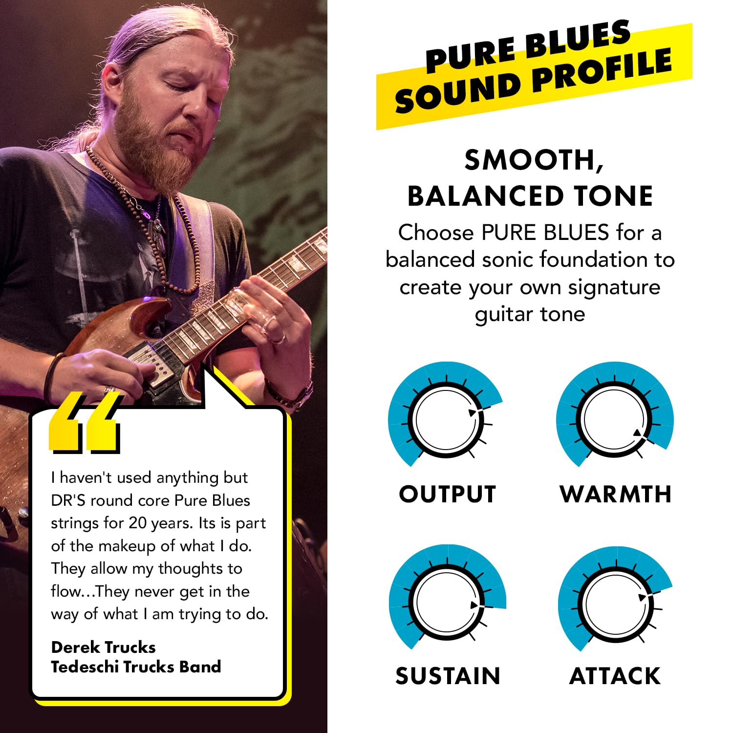 DR Strings Pure Blues Pure Nickel Wrap Round Core 9/46