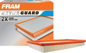 fram extra guard ca5058 replacement engine air filter for select ford, mazda, mercury and lincoln models, provides up to 12 months or 12,000 miles filter protection