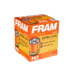 FRAM Extra Guard PH2, 10K Mile Change Automotive Replacement Interval Spin-On Engine Oil Filter for Select Vehicle Models