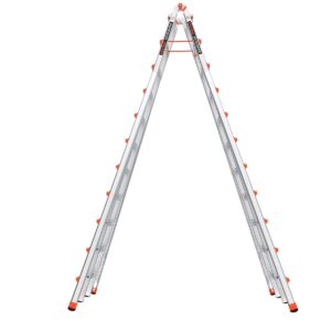 Little Giant Ladders, SkyScraper, M21, 11-21 Foot, Stepladder, Aluminum, Type 1A, 300 lbs Weight Rating, (10121),Gray