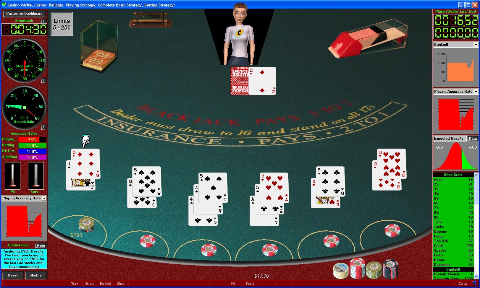 Casino Verite Blackjack Card Counting Game Software Version 5.6