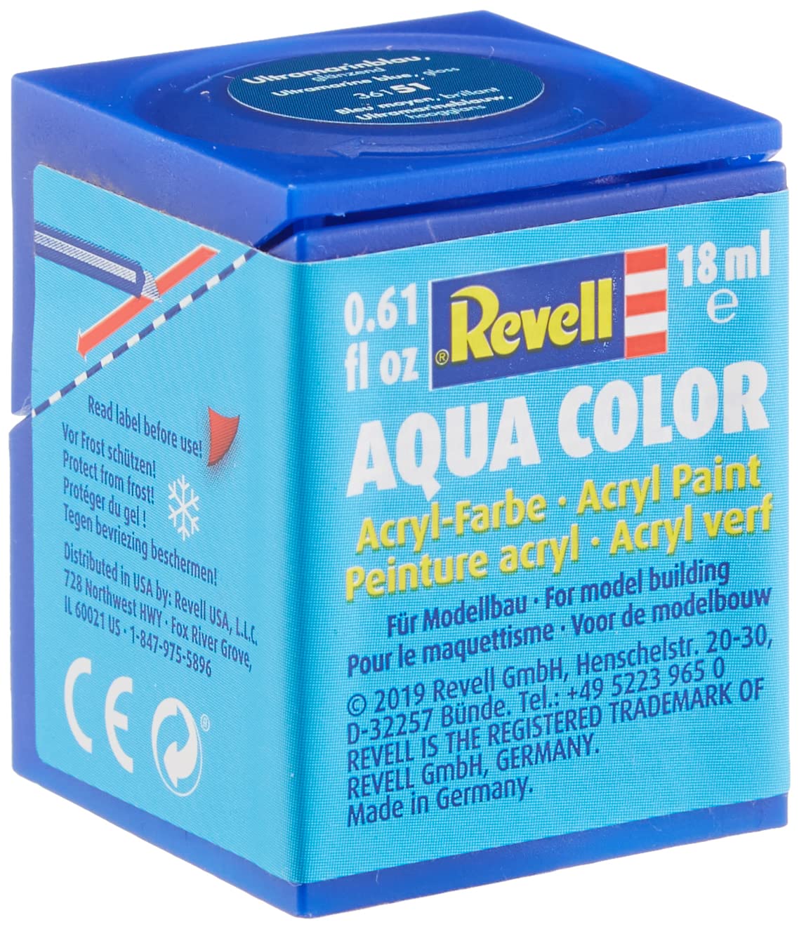 Revell 18ml Aqua Color Acrylic Paint (Ultramarine Blueglossy Finish)