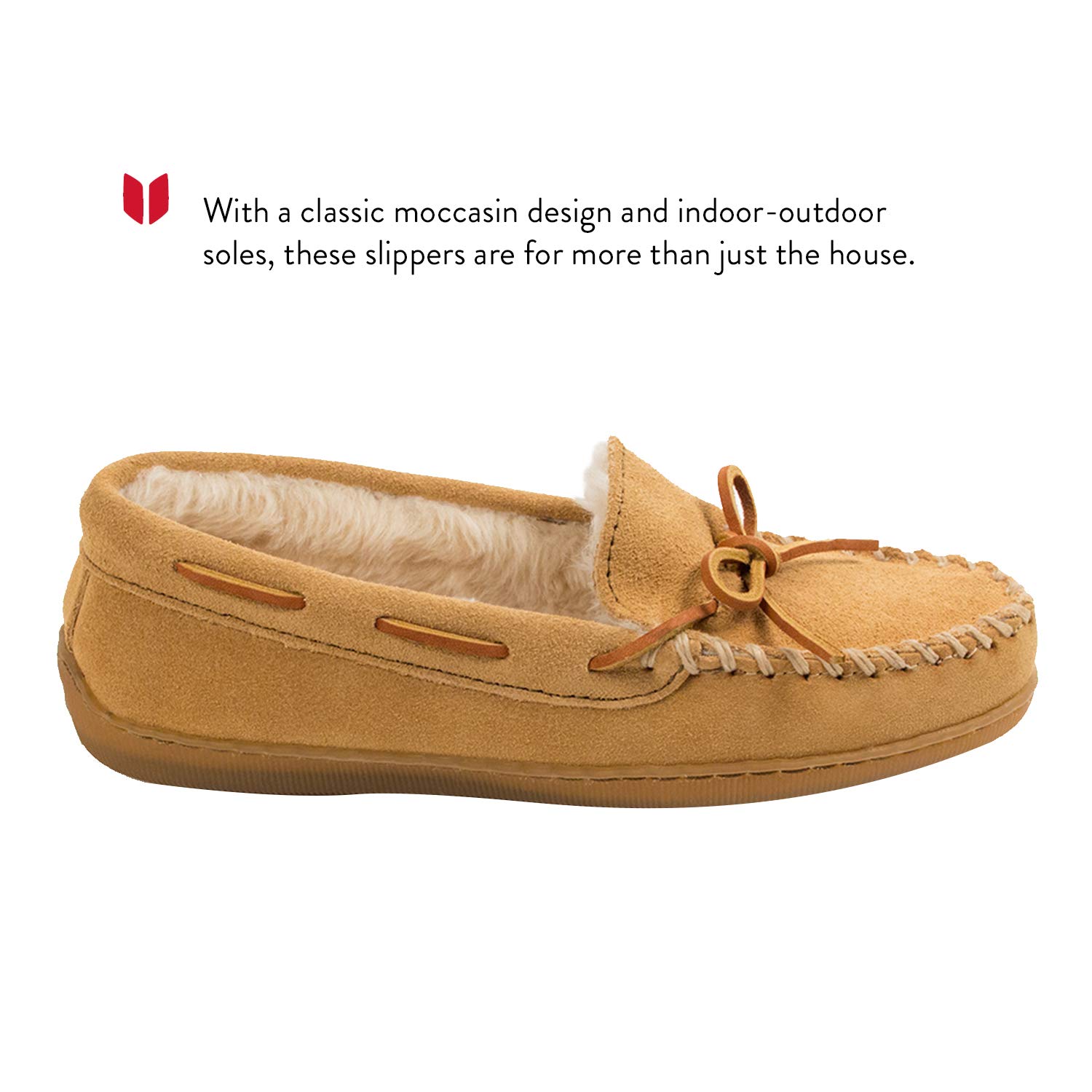 Minnetonka Women's Hardsole Pile Lined Slipper,Tan,6 M US