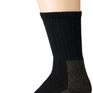 thorlos mens Kx Max Cushion Crew Hiking Socks, Black, Large US