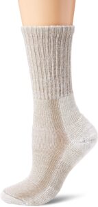 thorlos women's lthw light hiking thick padded crew sock, khaki, medium