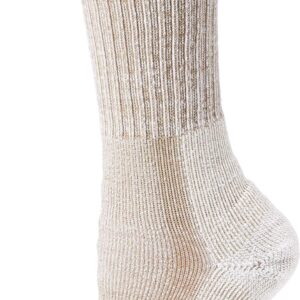 Thorlos Women's LTHW Light Hiking Thick Padded Crew Sock, Khaki, Medium