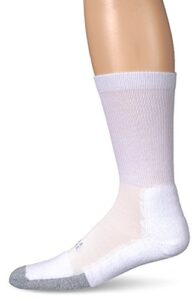 thorlos unisex t1cxu tennis thin padded crew sock, white, medium