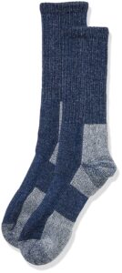 thorlos mens wlth max cushion crew hiking socks, navy, large us