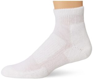 thorlos unisex wmx walking thick padded ankle sock, white, large