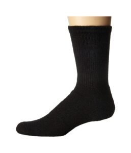 thorlos unisex wx walking thick padded crew sock, black, medium