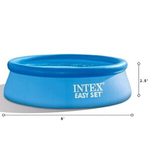 Intex 28110EH Easy Set 8 Foot x 30 Inch Round Inflatable Outdoor Backyard Above Ground Swimming Pool, 639 Gallons of Water, (Pool Only - No Pump)