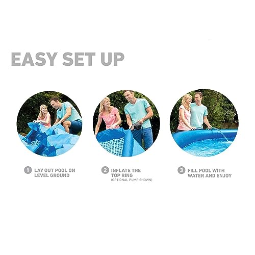 Intex 28110EH Easy Set 8 Foot x 30 Inch Round Inflatable Outdoor Backyard Above Ground Swimming Pool, 639 Gallons of Water, (Pool Only - No Pump)