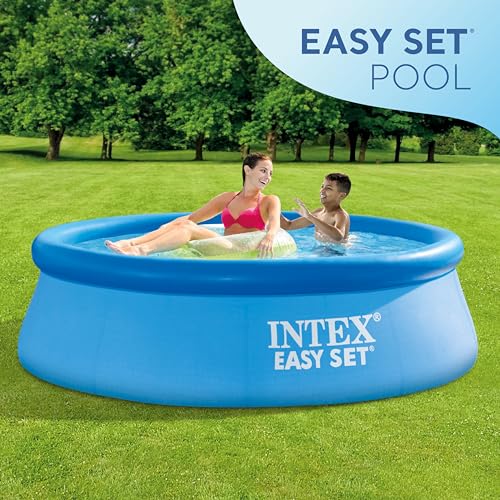 Intex 28110EH Easy Set 8 Foot x 30 Inch Round Inflatable Outdoor Backyard Above Ground Swimming Pool, 639 Gallons of Water, (Pool Only - No Pump)