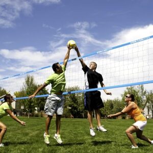 Park & Sun Sports Spectrum 2000: Portable Professional Outdoor Volleyball Net System, Blue