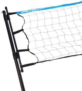 park & sun sports tournament flex: portable outdoor volleyball net system, blue