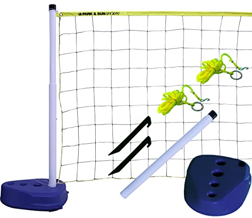 Park & Sun Sports Portable Indoor/Outdoor Swimming Pool Volleyball Net System, Blue, 24' W x 3' H