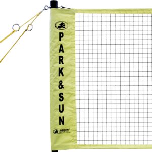 Park & Sun Sports Portable Indoor/Outdoor Badminton Net System with Carrying Bag and Accessories: Professional Series, Yellow/Black, Standard