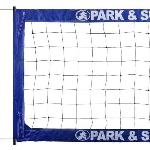 Park & Sun Sports Regulation Size Indoor/Outdoor Professional Volleyball Net with Steel Cable Top and Bottom, Blue, One Size