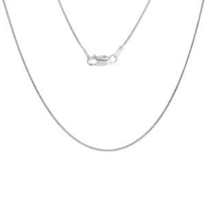 very thin sterling silver 0.9mm snake chain necklace for women nickel free italy 16 inch