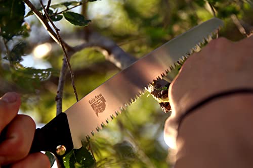 Outdoor Edge GrizSaw - Lightweight T-Handle Fixed Blade Outdoor-Hunting Saw with 8.0", 65Mn Spring Steel Blade for Cutting Tough Bone and Wood and Locking Zytel Sheath with Swivel Clip Belt Attachment