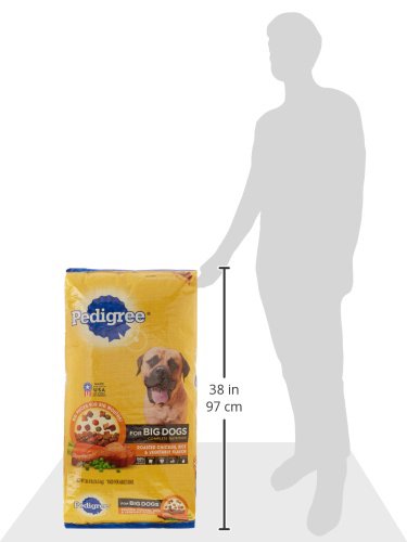 PEDIGREE For Big Dogs Adult Complete Nutrition Large Breed Dry Dog Food Roasted Chicken, Rice & Vegetable Flavor Dog Kibble, 36.4 lb. Bag