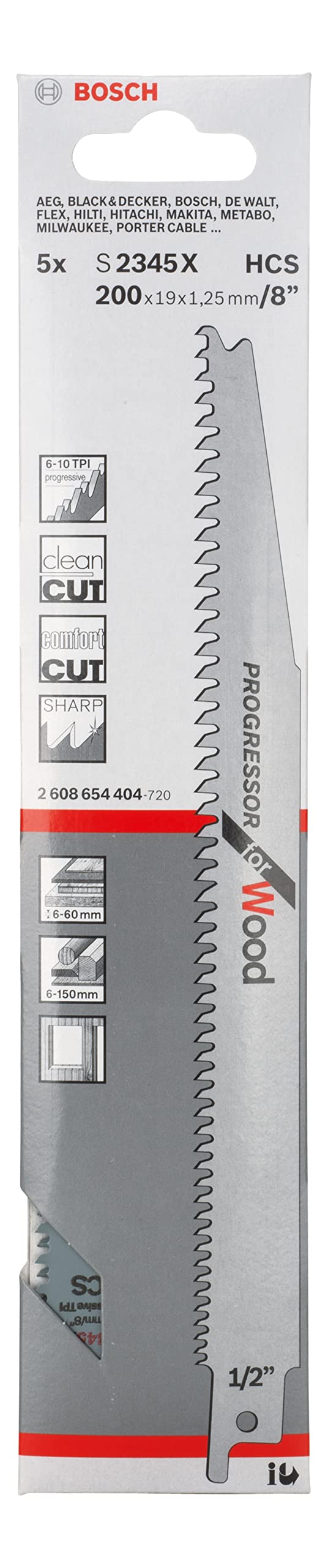 Bosch 2608654404 Sabre Saw Blade "S 2345 X" (5 Piece)