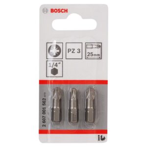 Bosch 2607001562 Screwdriver Bit PZ3 XH 25mm 3 Pcs