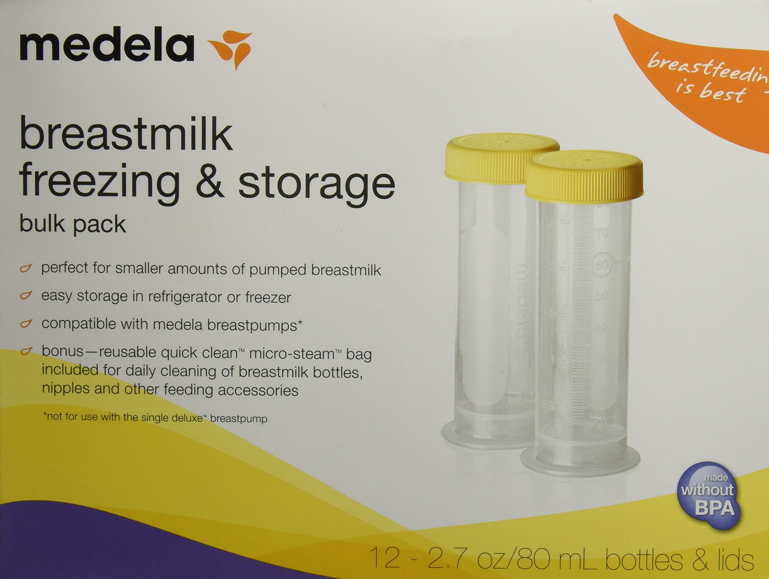 Medela Breast Milk Freezer Pack, 2.7 oz (80ml) Bottles (Pack of 12)