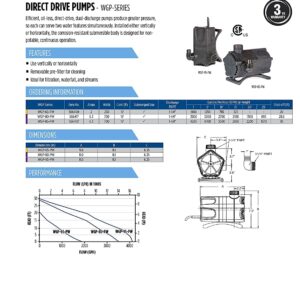 Little Giant WGP-95-PW 115 Volt, 4280 GPH Dual Discharge Direct Drive Submersible Waterfall and Pond Pump, Black, 566407