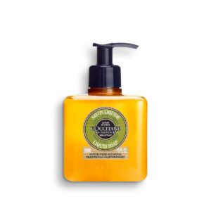 shea hands & body verbena liquid soap 10.1 oz: cleanse, refreshing lemony scent, infused with shea extract to soften, artisinal soap