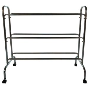 Champion Sports Three Tier Basketball Storage Cart Rack, 12 Ball Capacity (Silver)