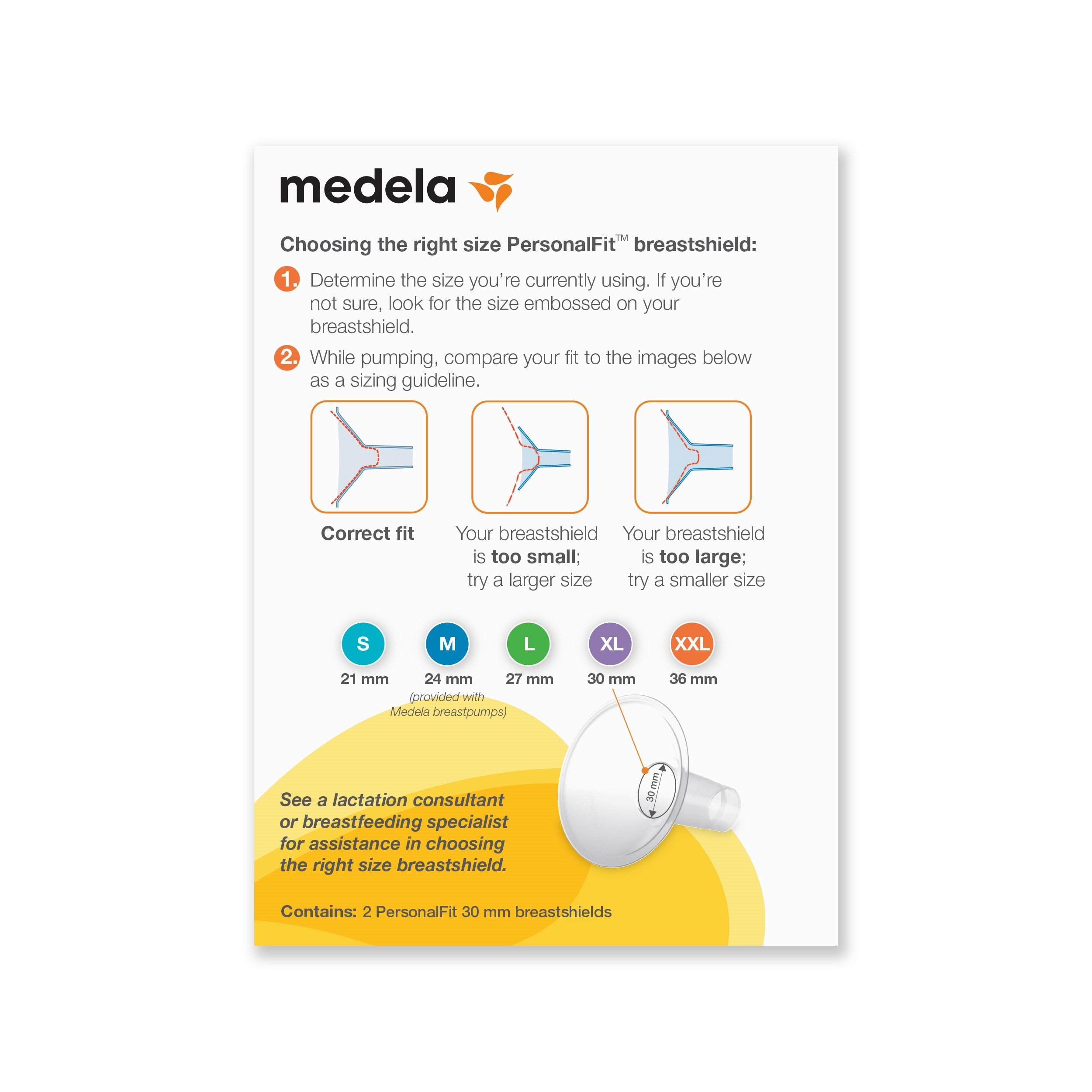 Medela Breast Pump Shields, PersonalFit Breast Shields Size Extra Large, 30mm, Breast Shields for Pumping and Easy Compatibility with Medela Breast Pumps