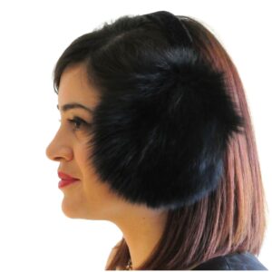 Dyed Black Fox Earmuffs