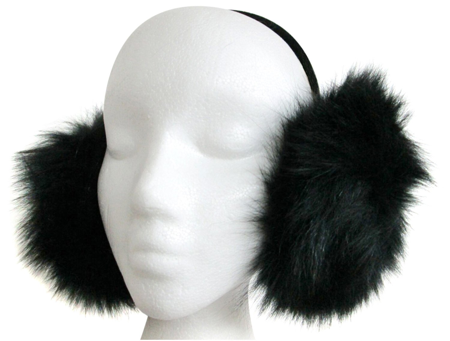 Dyed Black Fox Earmuffs