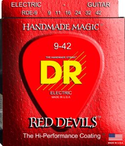 dr strings red devils - extra-life red coated electric 9-42