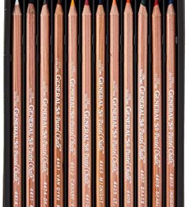 General Pencil 4400-12A General's Pastel Chalk Pencils, 12 Colors, Multicolor, 7 x 1/4 x 1/4 in