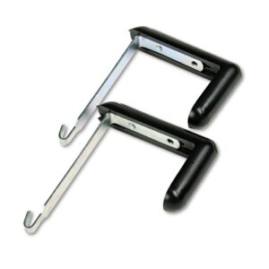 Quartet 7502 Adjustable Aluminum Hangers for Panels 1-1/2-3 Thick, Black, 2/Set, Aluminum;black