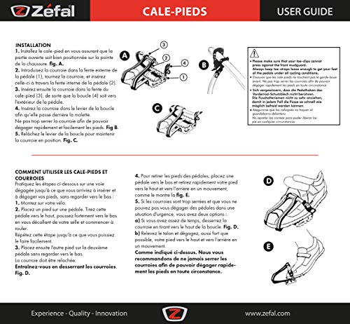 Zefal "Cristophe Mountain Bicycle Half Toe Clips, S/M , Black