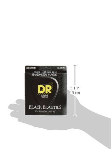 DR Strings Electric Guitar Strings, Black Beauties - Black Coated, 12-52 (BKE-12)