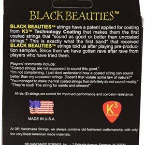 DR Strings Electric Guitar Strings, Black Beauties - Black Coated, 12-52 (BKE-12)