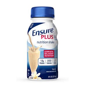 ensure plus vanilla nutrition shake, 6 count