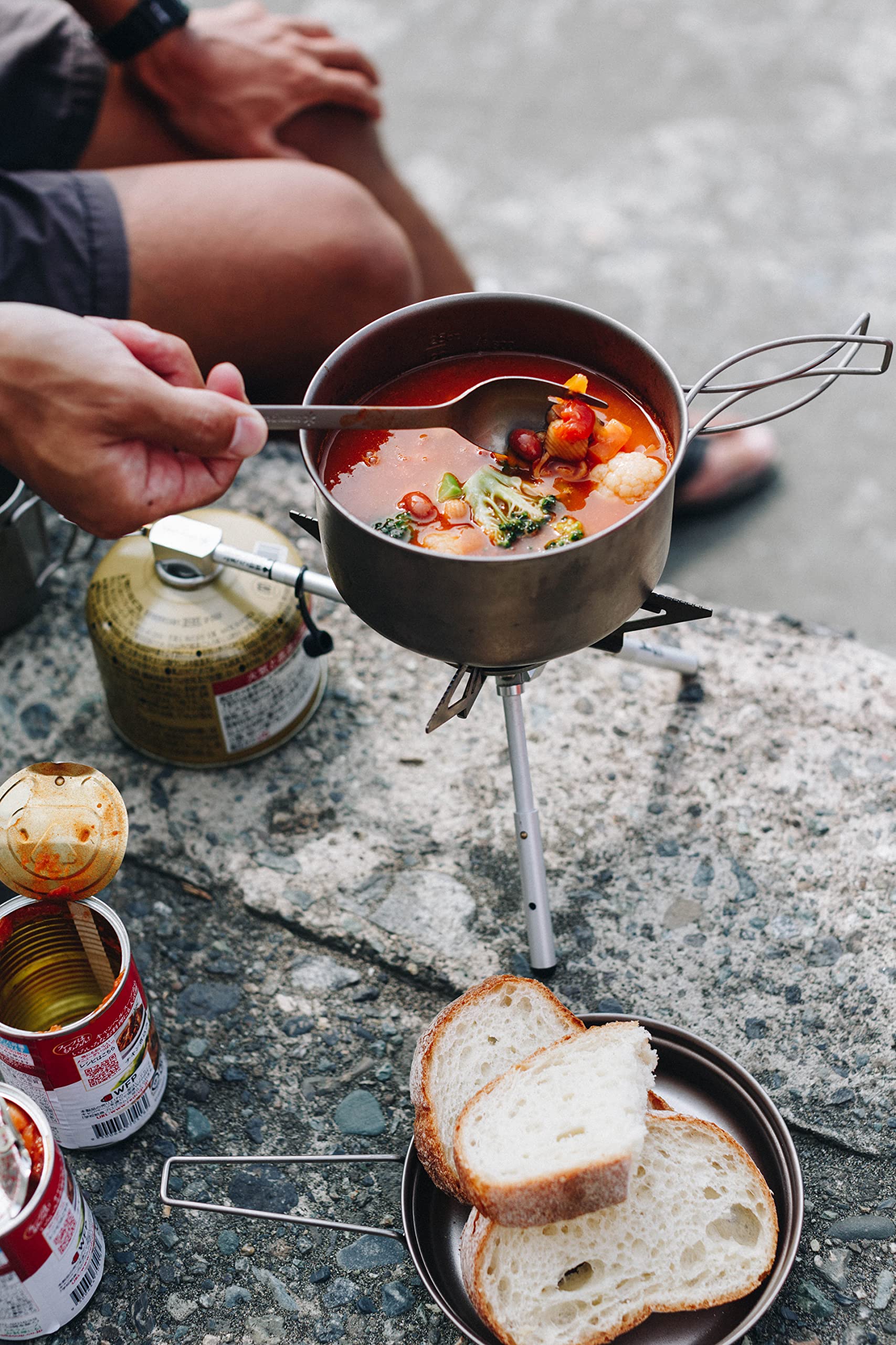 Snow Peak Titanium Multi Compact Cookset - Ultralight Camping Cookware Set with Pots & Frying Pans - Titanium Cookset for Outdoor Cooking