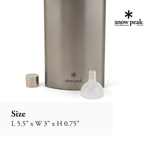 Snow Peak Titanium Flask Large T-013, Titanium, Ultralight for Camping, Backpacking Everyday Use, Flavor Resistant, Made in Japan, Lifetime Product Guarantee