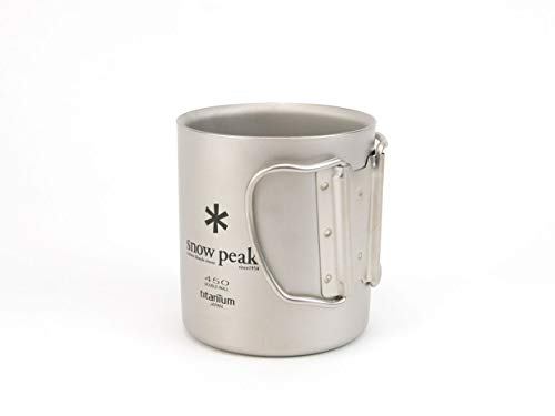 Snow Peak Titanium Double-Wall Mug - Durable & Lightweight Insulated Mug - Camping - 15.2 fl oz - Silver