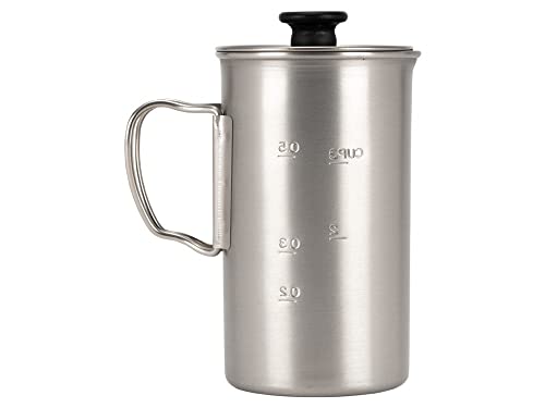 Snow Peak Titanium French Press - Ultralight Coffee Maker for Camping, Backpacking & Hiking - Camping Cookware Essential for Coffee Anywhere