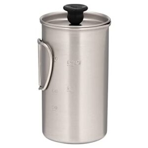 Snow Peak Titanium French Press - Ultralight Coffee Maker for Camping, Backpacking & Hiking - Camping Cookware Essential for Coffee Anywhere