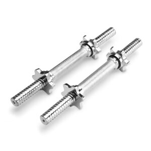 marcy 14” adjustable chrome threaded dumbbell handles for standard weight plates with 1” diameter center tdh-14.1