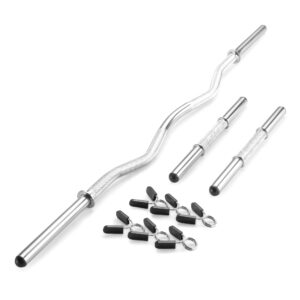 marcy standard size (fits 1-inch plates) curl bar and dumbbell handle set sdc-10.1